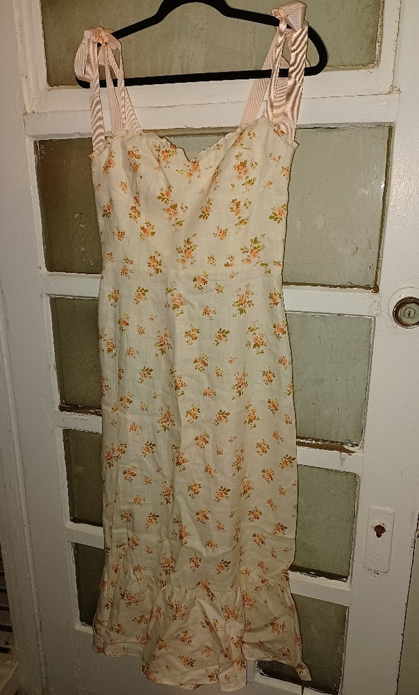 Stunning New Reformation Vale Pink Floral Midi Dress 12 - Picture 4 of 5